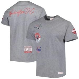Мужская футболка Mitchell & Ness Heather Grey Washington Capitals City Collection