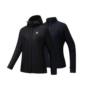 ANTA Водонепроницаемая и ветрозащитная ветровка женская базовая черная, Basic Black-4