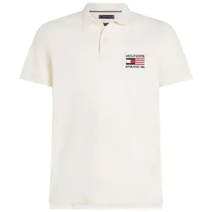 Поло с коротким рукавом Tommy Hilfiger Flag Regular Fit, белый