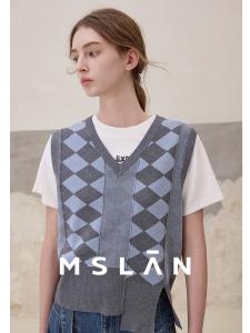 Жилет Mslan вязаный с V-образным вырезом, серый