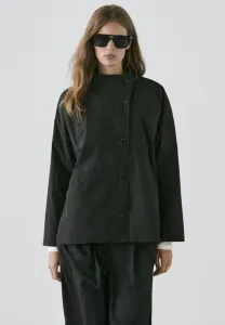 Короткий стеганый тренч с воротником. Massimo Dutti, Black