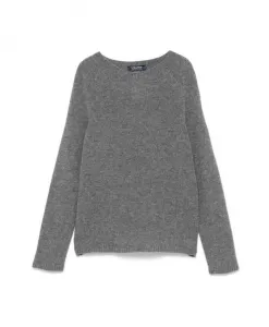 Вязаный свитер антрацитово-серого цвета Max Mara, серый