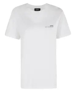 Белая хлопковая футболка с коротким рукавом A.P.C., белый