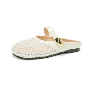 Женские сандалии с закрытым носком, устойчивые к истиранию и резиновой подошвой QITUMAUL, Apricot[Heel Height 1Cm]