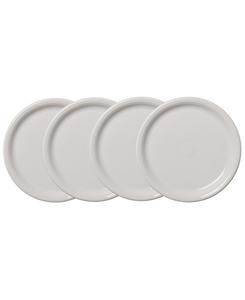 Набор из 4 белых обеденных тарелок для бистро Fiesta, White