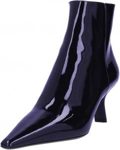 Женские закрытые ботильоны FSJ с носком, наклонным маленьким каблуком, боковой молнией, короткие ботинки из глянцевой кожи, для прогулок и нарядов, размеры 4-16 US, Blue