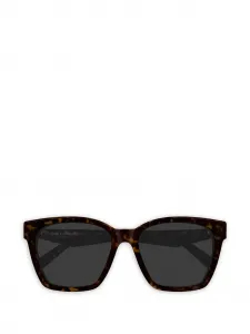 Квадратные солнечные очки в черепаховой оправе Saint Laurent, коричневый