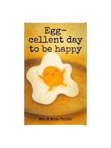 Mr. & Mrs. Panda Полотенце с рисунком жареного яйца и надписью белым цветом