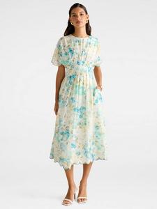 Платье миди Eve Floral с отделкой воланом Forever New, Multi