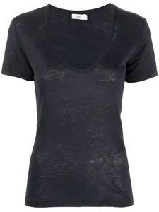 Льняная футболка с V-образным вырезом Closed, синий