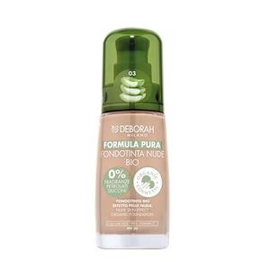 Deborah Milano Pure Nude BIO Foundation Formula с витамином С и алоэ вера SPF 20 Жидкая текстура среднего покрытия для ровной сияющей бархатистой кожи Зеленый 30 мл