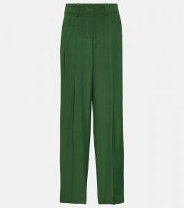 Брюки Le Pantalon Titolo с высокой талией и расклешенными штанинами Jacquemus, Dark Green
