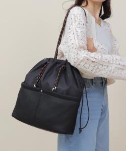 Нейлоновая сумка-тоут с завязками и ручкой из шнура United Base, цвет Black