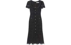 Футболка с цветочным макраме и поясом миди Self-portrait, Классический черный