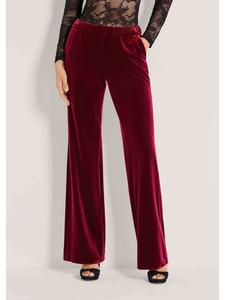 MADELEINE Широкие бархатные брюки с эластичным поясом рубиново-красного цвета