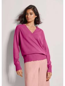 MADELEINE Кашемировый свитер с V-образным вырезом, цвет малиновый