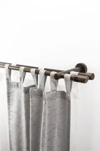 Карниз GARESA "PILA", 2 направляющие, желаемая длина, комплект для штор, выдвижной, кнопка с вырезом, без колец 210 см, Ø 20 мм, цвет nussbaum