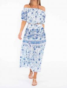 Топ Раиса в белом/синем цвете TAJ by SABRINA CRIPPA