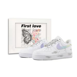 Nike Кроссовки для скейтбординга Air Force 1, унисекс, низкие, белые, черные