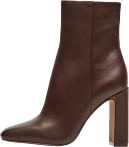 Женские ботильоны с боковой молнией, миндалевидным носком, массивным каблуком, для вечеринок, стильные короткие ботинки WINDBXYB, Brown