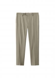 MANGO MAN Брюки 'Milan' Slim fit с защипами спереди, цвет Taupe