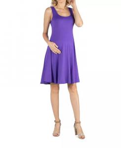 Платье для беременных приталенного кроя и расклешенного силуэта 24seven Comfort Apparel, фиолетовый