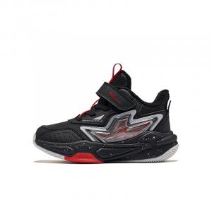 ERKE KIDS Износостойкие детские баскетбольные кроссовки Jet Black Crimson Red Kids'