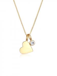 Elli Колье из серебра 925 пробы в форме сердца с золотой отделкой