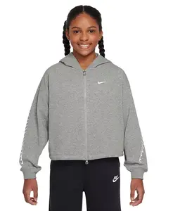 Спортивная одежда для девочек Dri-FIT флисовая толстовка Nike, серый