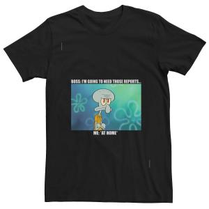Мужская футболка Sponge Bob SquarePants Squidward Work From Home Meme Licensed Character