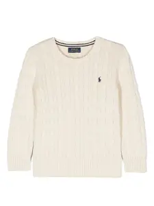 Свитер фактурной вязки POLO RALPH LAUREN KIDS, нейтральный