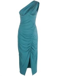 Платье миди со сборками Self-Portrait, синий