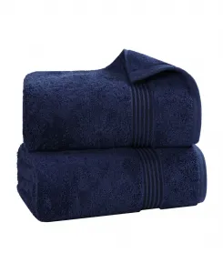 Банные полотенца из египетского хлопка, набор из 2 штук Superior, темно-синий