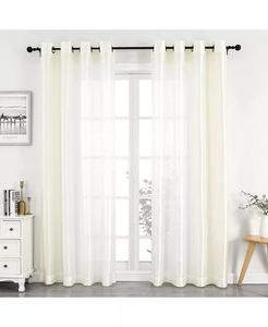 Montauk Accents - комплект из 2 ультра-роскошных верхних штор из искусственного шелка с прозрачными люверсами GoodGram, бежевый