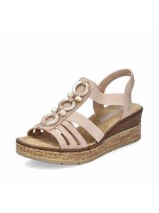 Rieker Женские сандалии на танкетке бежевого цвета