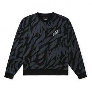 Толстовка Vans Tiger Stripes Pattern Round Neck Pullover Black White VN0002BPYM7, белый