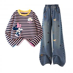 Детская повседневная спортивная одежда Disney, Dile Play K Cigars With Powder+Solid Color Denim Blue