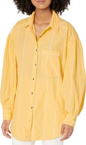 Рубашка Free People Happy Hour Stripe, цвет Yellow Combo