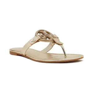 Шлепанцы Miller из кожи с паве Tory Burch, золотой