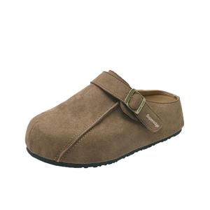 SUPEREDGE Тихие абразивостойкие закрытые тапочки женские коричневые, цвет Brown