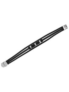 Adeliás Мужской кожаный браслет, 22,5 см, черный