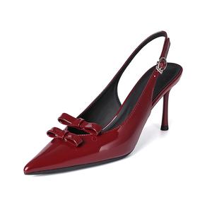 YAFEI XUANYU Тонкие каблуки на шпильке 8 см женские бордовые, цвет Burgundy