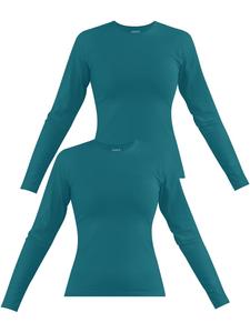 Лонгслив Janice 2 x Damen Langarmshirt hochgeschlossen Niska, цвет Petrol