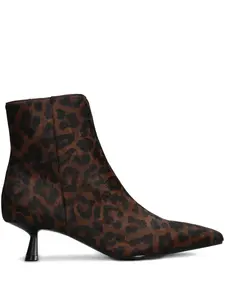 Ботильоны на каблуке 45 мм с анималистичным принтом Bibi Lou, коричневый