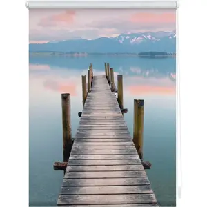 ОДНОКАНАЛЬНАЯ РОЛЬСТАВНЯ Rollo Klemmfix, без сверления, непрозрачная, вечернее настроение непрозрачная, защита от бликов | защита от посторонних взглядов, свободное подвешивание Lichtblick Original, синий/коричневый/белый