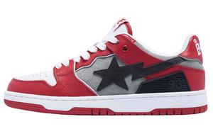 SK8 Стильные женские кроссовки для скейтбординга с низким верхом красного цвета A Bathing Ape