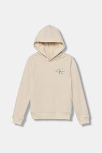 Детская хлопковая толстовка Calvin Klein Jeans, бежевый