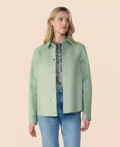 Женская кожаная куртка-рубашка Furniq UK, зеленый
