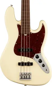 Бас-гитара Fender American Professional II Jazz Bass без ладов. Гриф из розового дерева, цвет Olympic White
