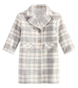 Пальто из букле Monnalisa, Panna + Grigio